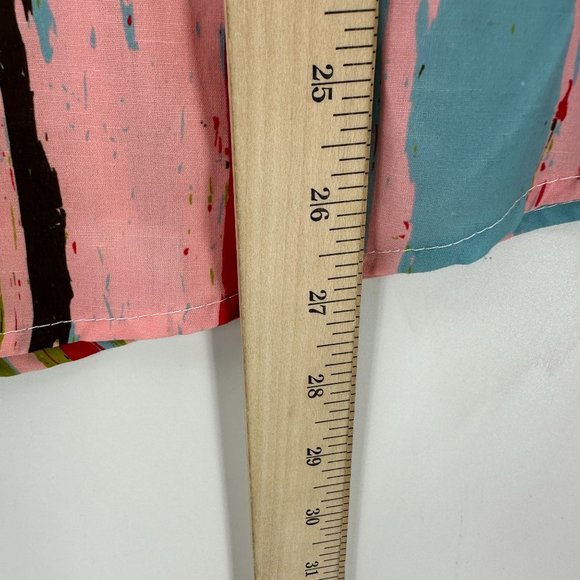 Vatpave Shirt Mens Button Down Short Sleeve Striped Multicolor Pocket L NWT - Picture 6 of 9